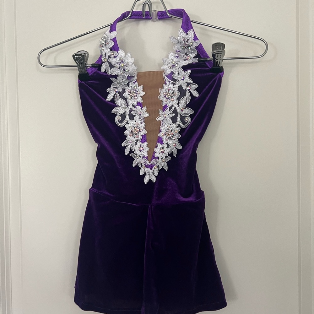 Deep purple one piece dance costume.